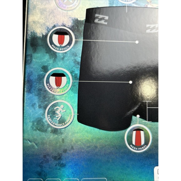 Billabong Performance Mesh Microfiber Boxer Briefs 4 Pack‎ Men's Size XL - Picture 7 of 9